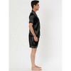 Lars Amadeus Men's Short Sleeve Top and Pants Summer Satin Pajama Sets - 3 of 4