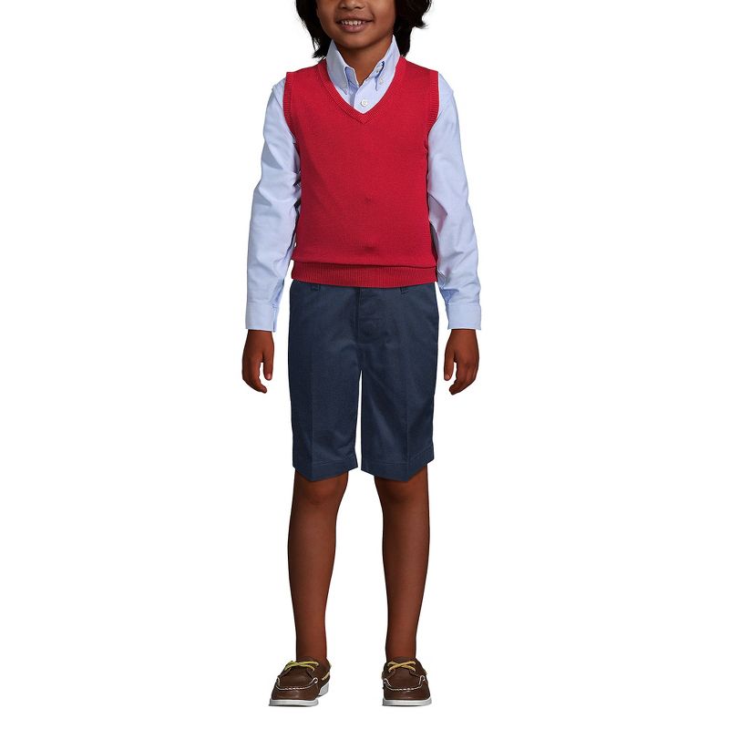 Lands' End School Uniform Kids Cotton Modal Fine Gauge Sweater Vest, 4 of 5