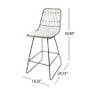 CAVINAS Outdoor Counter Stools with Cushions,Woven Wire Metal Bar Stools,Modern Accent Chairs with Footrest,Water Resistant Cushion - 4 of 4