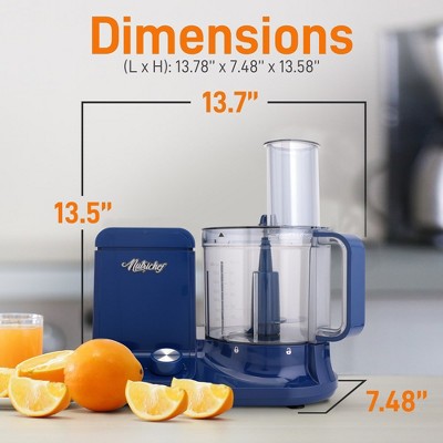 NutriChef Royal Blue Multifunction Food Processor with 2L Capacity