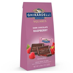 GHIRARDELLI Dark Chocolate Raspberry Candy SQUARES - 6.38oz - 1 of 4