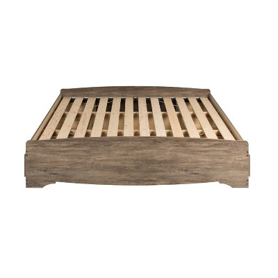 Coastal Drifted Gray King Platform Bed with 6 Storage Drawers