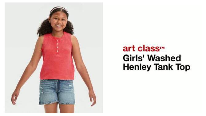 Girls' Washed Henley Tank Top - art class™, 2 of 5, play video