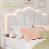 NicBex Twin Upholstered Bed Frame with Elegant Flower-Shaped Headboard,Adjustable Headboard with LED Lights,Wood Slats Support,Easy Assembly,White - 3 of 4