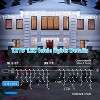 Swtroom 99FT Icicle Lights 1216 LED Christmas Lights 228 Drops White Curtain String Light 8 Modes Twinkling Fairy Lights - 2 of 4