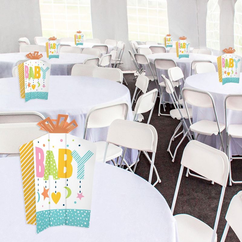 Big Dot of Happiness Colorful Baby Shower - Table Decorations - Gender Neutral Party Fold and Flare Centerpieces - 10 Count, 5 of 8