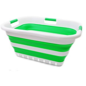 SAMMART 41L (10.8 gallon) Collapsible Plastic Laundry Basket with 3 Handles - 1 of 4