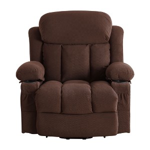 AndMakers 39 in. W Velvet Recliner with Remote Control, Tufted and Storage - 1 of 4