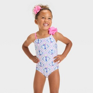 Toddler Girls' Minnie Mouse One Piece Swimsuit - Pink - 1 of 3