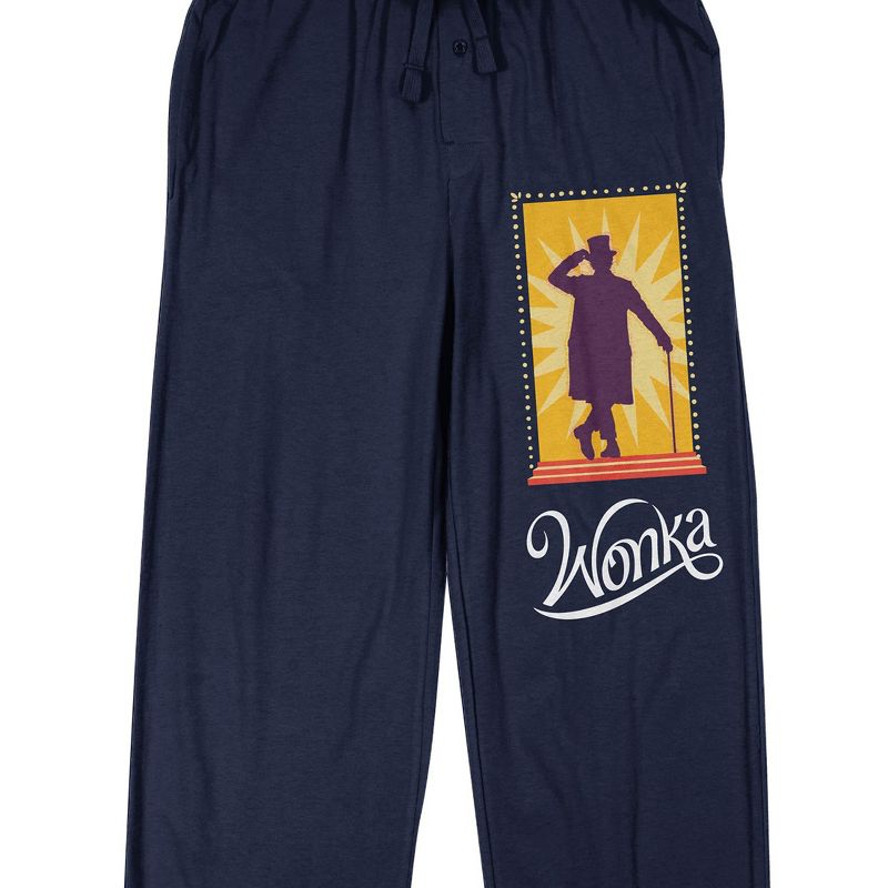Wonka (2023) Willy Character and Title Logo Women's Black Graphic Drawstring Sleep Pants, 2 of 4