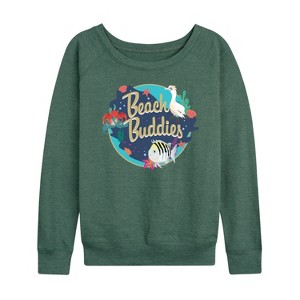 Women's - Disney - Beach Buddies Lightweight French Terry Slouchy - 1 of 4