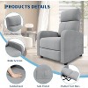 Manual Recliner Chair for Adults, Linen Fabric Upholstered Reclining Chair with High Backrest, Retractable Footrest & Side Pocket, for Nursery Bedroom - 3 of 4
