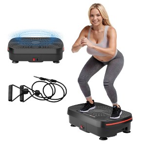 SEVOBAL Full Body Vibration Platform with Resistance Bands Crazy Fitness Massage Shaking Machine Lymphatic Drainage Weight Loss , Black, - 1 of 4