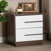 Baxton Studio Mette Walnut Finished Wood Nightstand White: Contemporary Bedside Table with Drawer, Meets ASTM Standards - 2 of 4