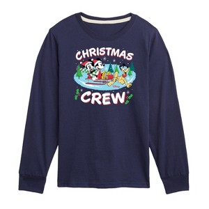 Boys' - Disney - Mickey, Minnie, & Pluto Christmas Crew Long Sleeve Graphic T-Shirt - 1 of 4