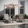 Flash Furniture 3pc Commercial Indoor/Outdoor Adirondack Set with 2 Loungers, Side Table - Brown - 2 of 4