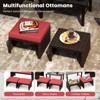 Tangkula Set of 2 Patio PE Rattan Ottomans w/ Soft Zippered Cushions for Deck Outdoor - 2 of 4