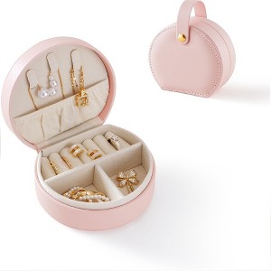 HTUTWOO Small Travel Jewelry Case Portable Jewelry Organizer Box for Necklace Rings Earrings, Travel Essentials Jewelry Storage for Women Girls - 1 of 4