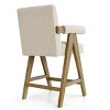 Morgan Solid Wood Counter Height Stools,25.5" Linen Bar Stools Seat and Back With Upside Down "V" shape Solid Wood Legs-Maison Boucle - image 4 of 4