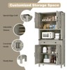 Tall Farmhouse Storage Cabinet, 6 Tier Kitchen Pantry Organize, Microwave Stand - 3 of 4