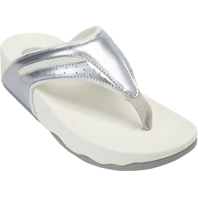 Comfortview Women's Wide Width The Sporty Slip On Thong Sandal, 1 of 2