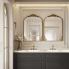 BEAUTYPEAK Vanity Wall Mirror Decorative Vintage Arch Bathroom Mirror with Designed Bottom - 3 of 4