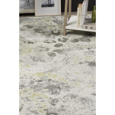 Ivory and Grey Watercolor Power Loomed Area Rug 5'3"x7'6"