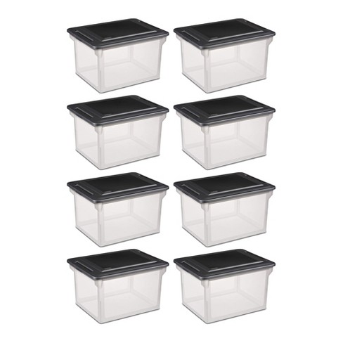 Sterilite Divided Case Stackable Plastic Small Storage Lidded