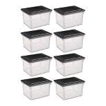 Sterilite 18689004 Versatile Clear Home Organizing Storage File Container Box with Black Secure Seal Lid for Letters and Legal Sized Folders (8 Pack)