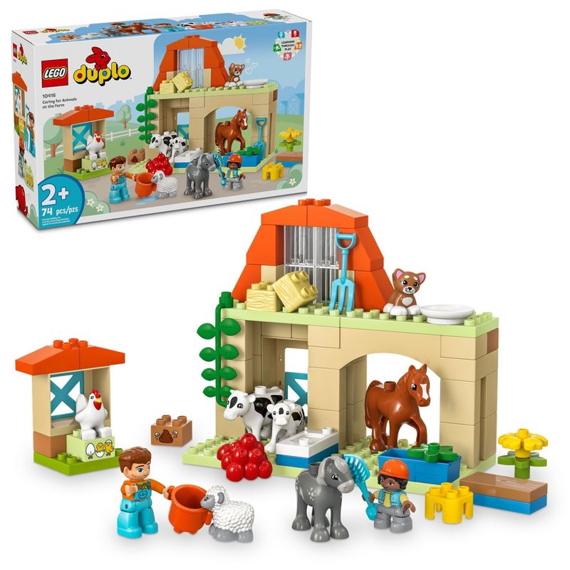 LEGO DUPLO Town Caring for Animals at the Farm Toy, Kids Learning Toy 10416, 1 of 8