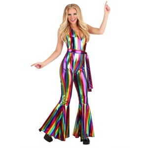 HalloweenCostumes.com Rainbow Rave Disco Women's Costume - 1 of 3