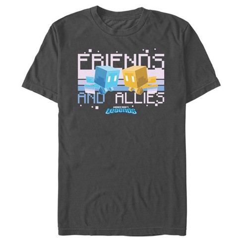 Boy's Minecraft Legends Friends and Allies Banner Graphic Tee Red Small 