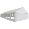 vidaXL Large White Party Tent - 100% PE Gazebo for Outdoor Events - Rust-Resistant Steel, Waterproof Cover, Decorative Window Panels - 3 of 4