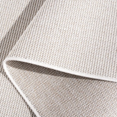 Ivory Beige Synthetic Flat Woven Reversible 4' x 6' Rug