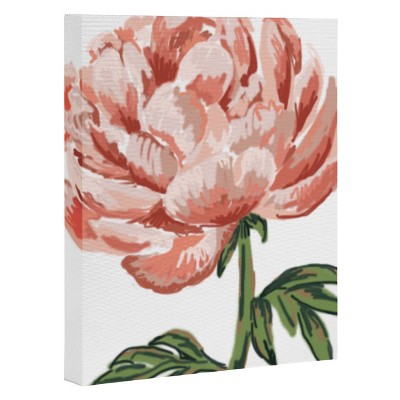 16" x 20" Nadiamlopez Peony Bloom Unframed Wall Canvas Pink - Deny Designs