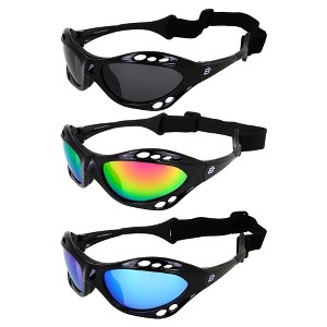 3 Pairs of Birdz Eyewear Seahawk Safety Goggles with Smoke, Pink Mirror, Green Mirror Lenses - 1 of 4