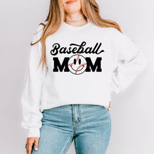 Simply Sage Market Baseball Mom Smiley Face Sweatshirt - 1 of 4