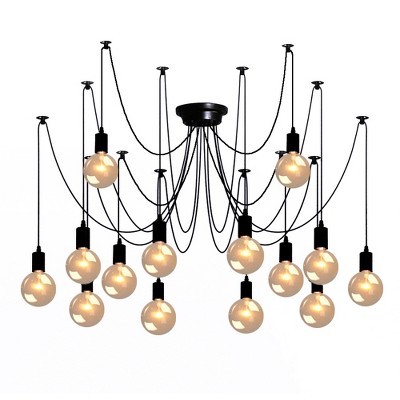 Bella Depot Modern Industrial Edison Lighting Adjustable Spider Light Cluster Chandelier