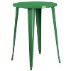 Emma and Oliver Commercial 30" Round Green Metal Indoor-Outdoor Bar Table Set-2 Cafe Stools - 3 of 4