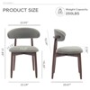 Set of 2 Modern Upholstered Wood Dining Chairs with Fabric Seat and Foot Pegs, Kitchen Side Chairs for Dining Room or Cafe - 3 of 4