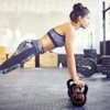 Gymax 3 Pieces Kettlebell Set HDPE Coated Concrete Kettlebell Kit 5 lbs 10 lbs 15 lbs Fitness Kettle Bells w/ Easy Grip Handle Workout Equipment - 3 of 4