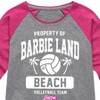 Girls' - Barbie - Property of Barbie Land Beach Volleyball Team Shirt Tail Raglan Graphic T-shirt - 2 of 4