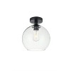 Elegant Lighting Baxter 1 Light Black Flush Mount With Clear Glass - 3 of 4