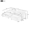 111" Modern Chenille Sectional Sofa with Storage and Two Ottomans, Comfy Cloud Sofa Couch for Living Room or Apartment – The Pop Home - 4 of 4