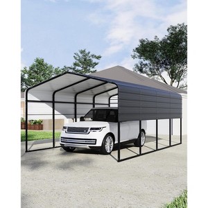 Metal Carport 13x16 FT, Outdoor Galvanized Shelter, Heavy Duty Car Canopy with Steel Roof & Frame - 1 of 4