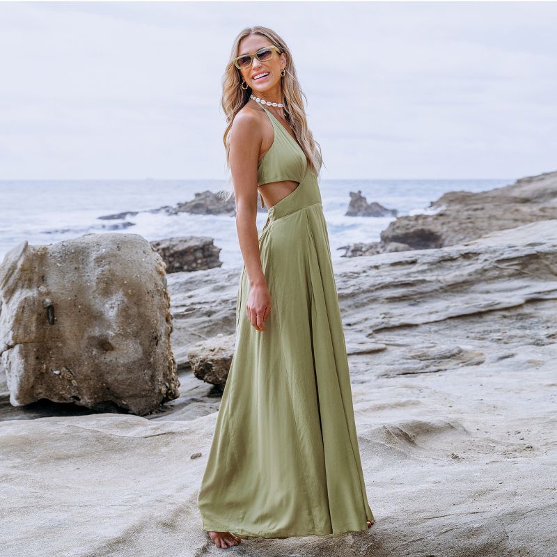 Women's Sage Plunging Halter Cutout Maxi Dress - Cupshe, 2 of 7