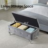 NicBex Rectangular Faux Leather Storage Ottoman Bench,Storage Ottoman with Tufted Top and Crystal Buttons,Storage Bench for Living Room,Bedroom - 2 of 4
