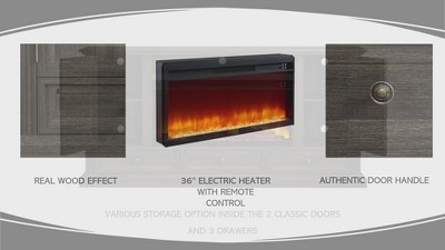 Festivo 72" Brown MDF TV Stand with Electric Fireplace