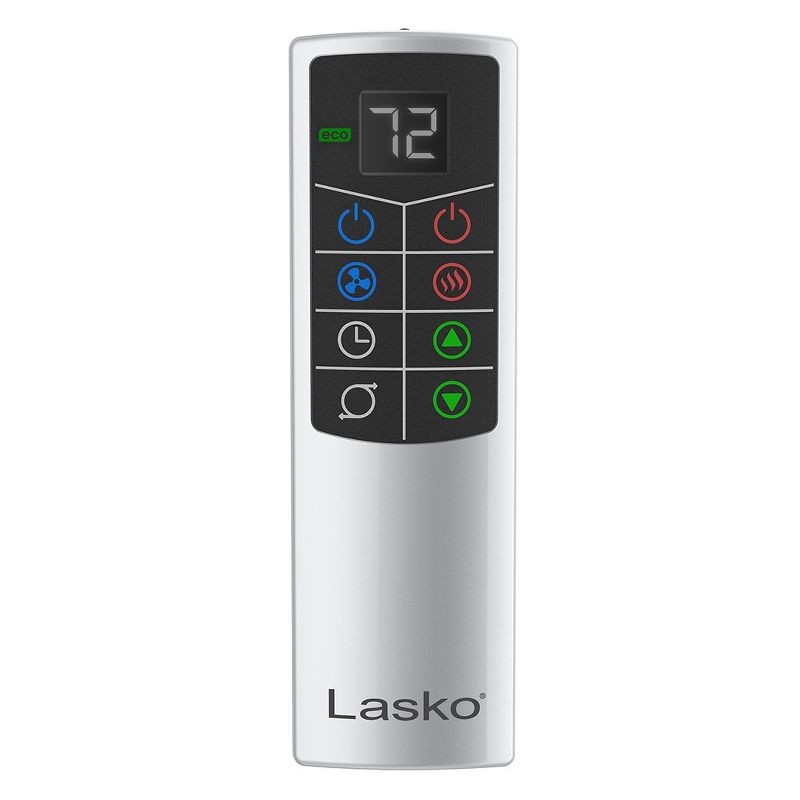 Lasko LKO-FH500 1500 Watt 4-Speed Quiet Bladeless Multi Function Remote Control Comfort Control Tower Fan and Space Heater w/ 3 Heat Settings, White, 4 of 7