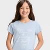 Girls' Short Sleeve Dance Graphic T-Shirt - Cat & Jack™ Light Blue - 2 of 4